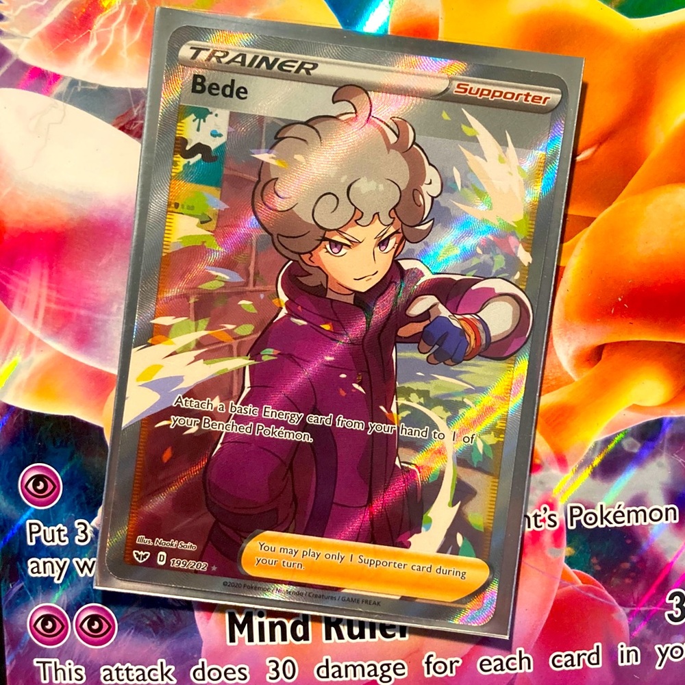 Pokémon Trainer Bede Full Art Uktra Rare 199/202 - Picture 1 of 1